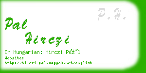 pal hirczi business card